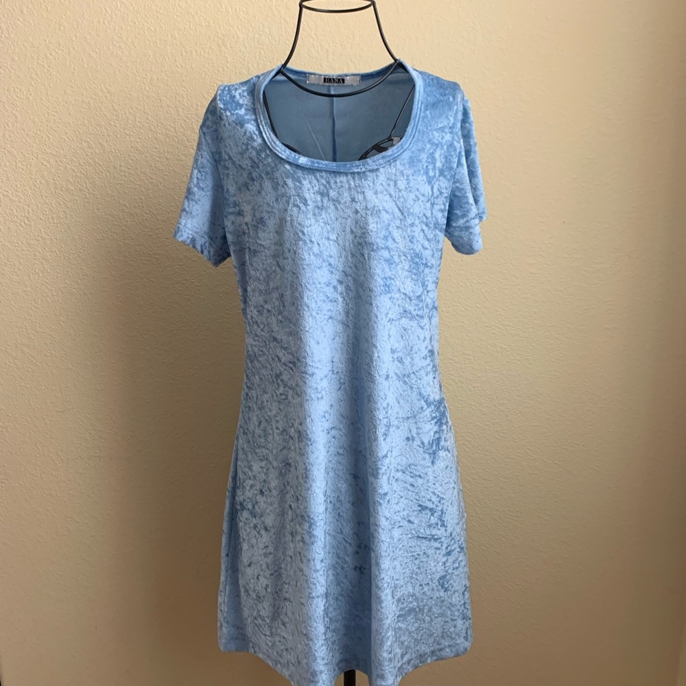 Blue Velvet Dress